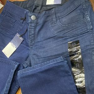 NWT BLEULAB Reversible Five Pocket Straight Jean denim pant blue black